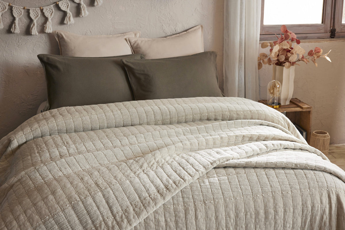 ZELI Couvre-lit coton Jacquard Sable 240x260