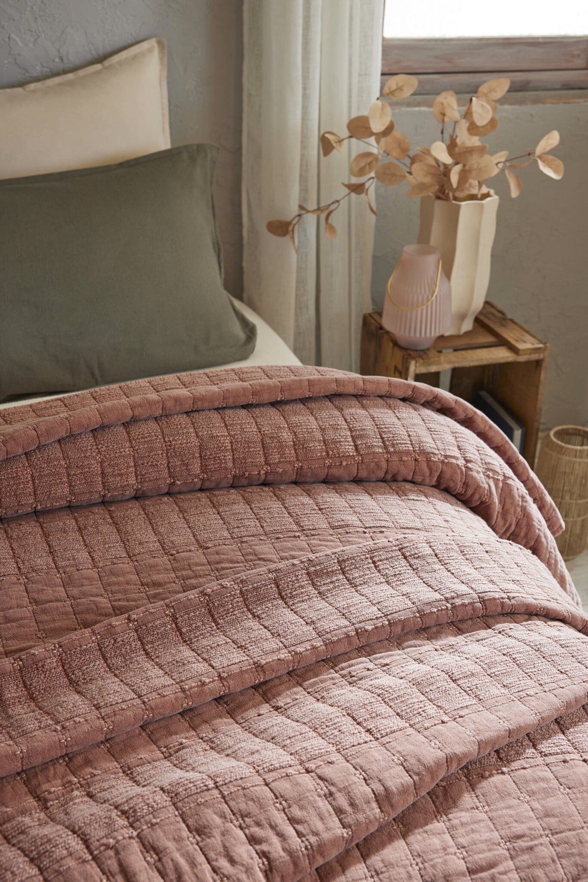 ZELI Couvre-lit coton Jacquard Terracotta 240x260