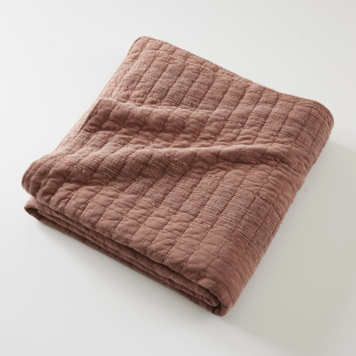 ZELI Couvre-lit coton Jacquard Terracotta 240x260