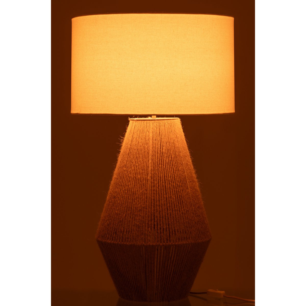 LENA - Lampe Métal/Jute Naturel - H 78 cm