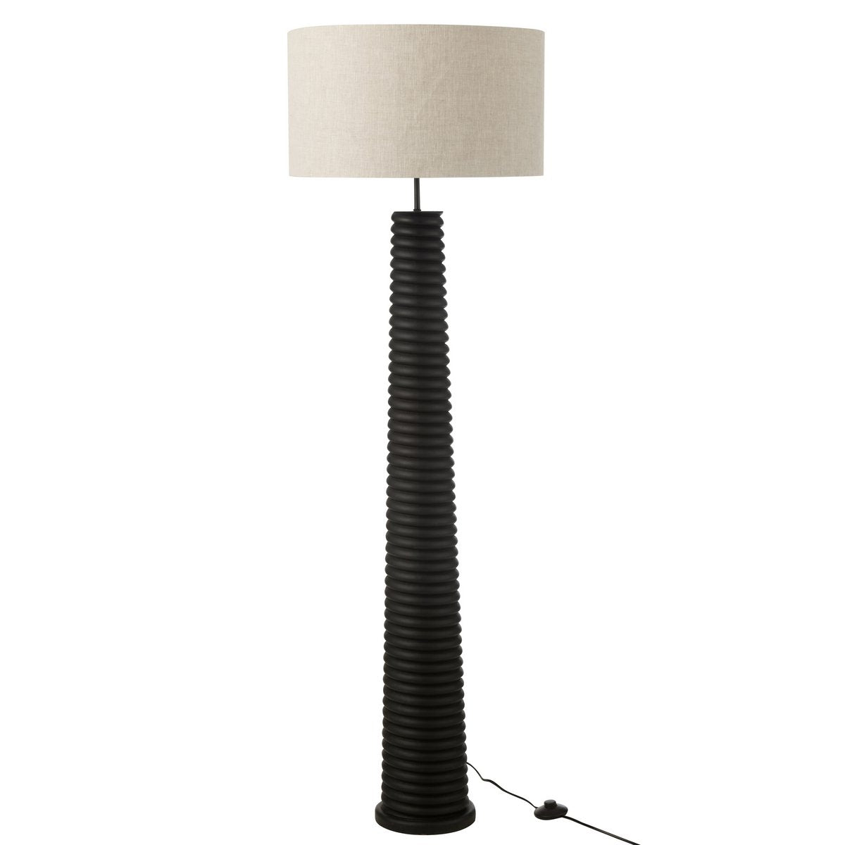 AILANTHUS -  Lampadaire Filetage  Bois Noir/Gris - H 160 cm