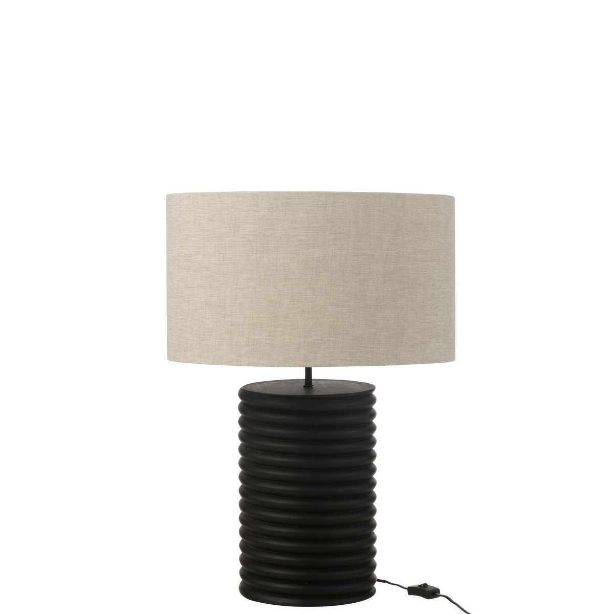 AILANTHUS - Lampe de Table Filetage Large Bois  Noir/Gris - H70 cm