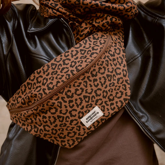 SAC BANANE adulte léopard foncé Amour Toujours