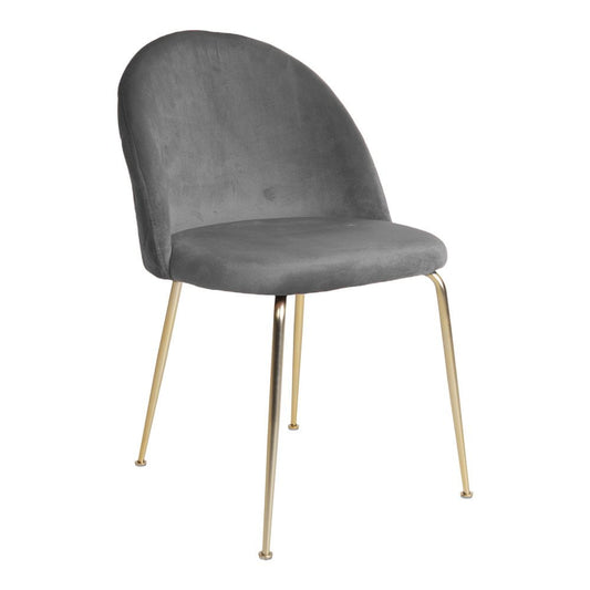 GENEVE -Chaise de salle à manger Gris/Laiton - lot de 2