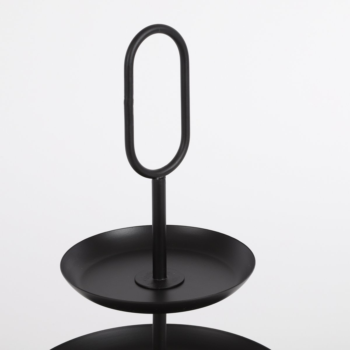 RAMA - Grand Plateau rond 3 étages - H55 x Ø38 cm - Métal - Noir