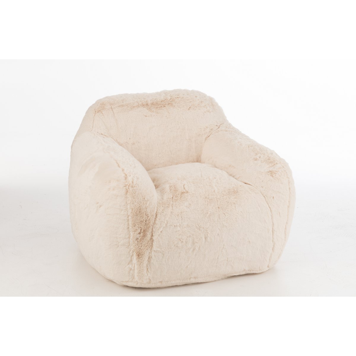 CUTIE - Fauteuil fausse fourrure Crème