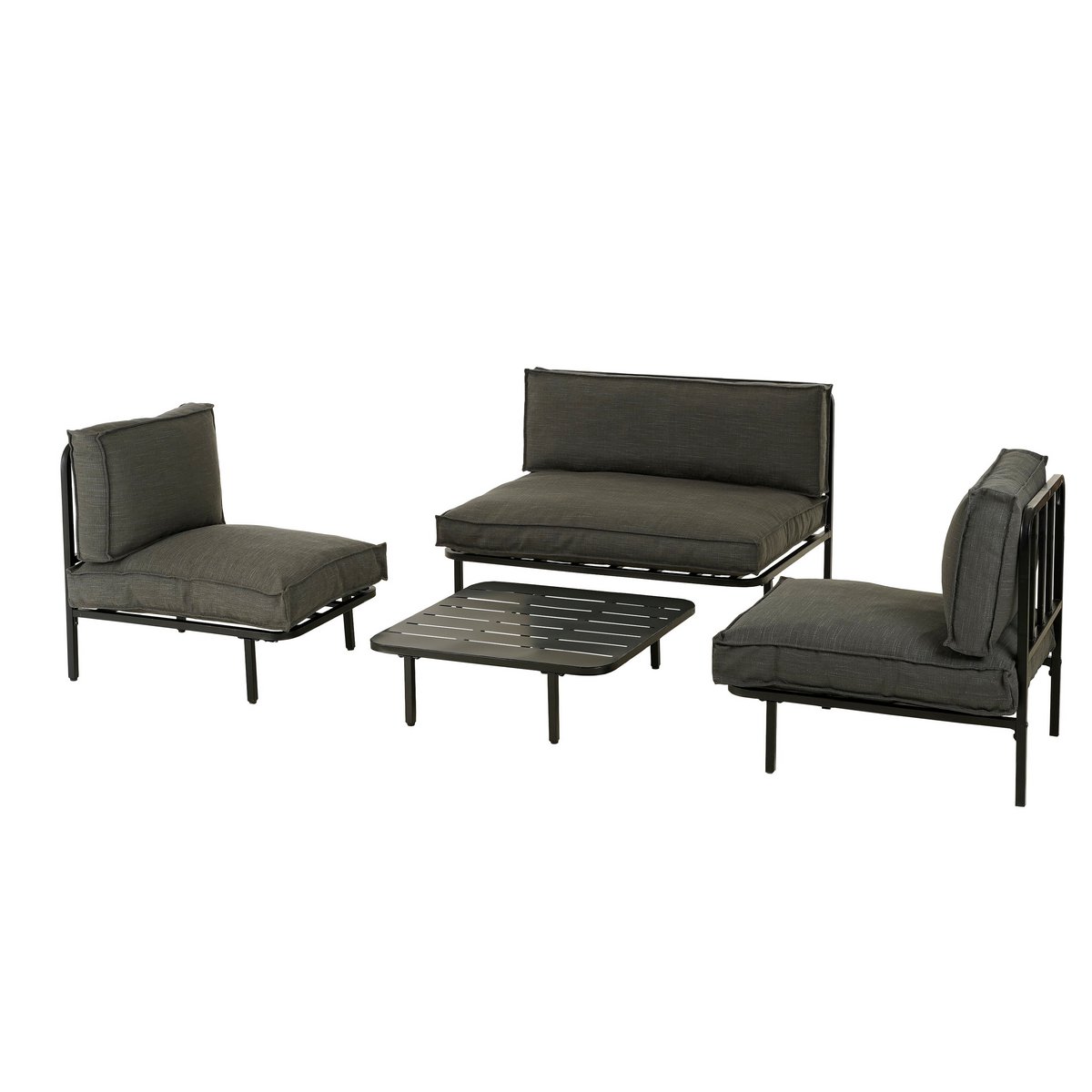 Table lounge Celo - L80 x l80 x H23 cm - Métal - Noir