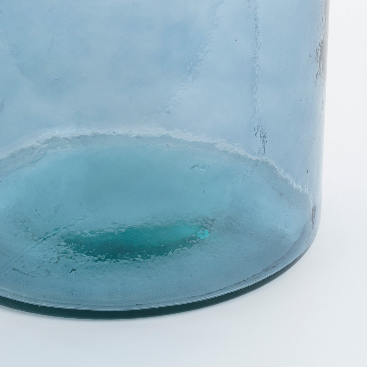 GUAN -Vase Bouteille  - H75 x Ø25 cm - Verre recyclé - Bleu