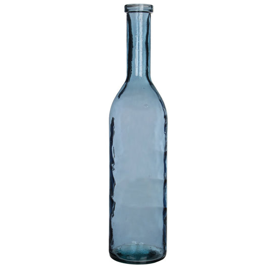 RIOJA - Vase Bouteille  - H100 x Ø21 cm - Verre recyclé - Bleu Clair