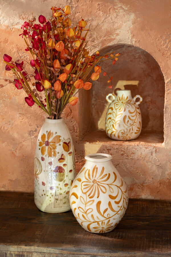 VINTAGE FLOWER Vase en grès