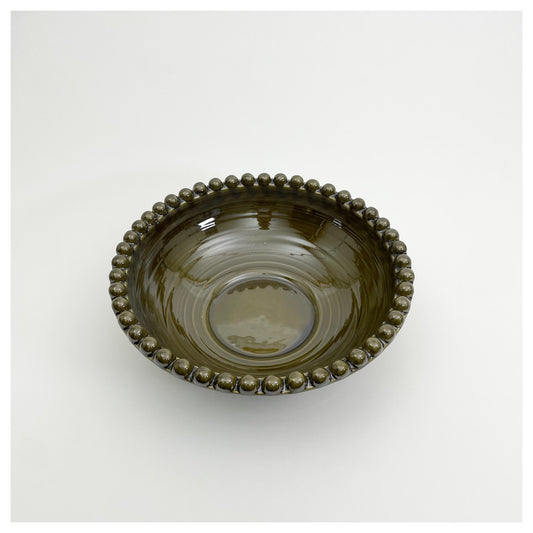 PERLE - Coupe perlée vert Olive PM - D 34 cm