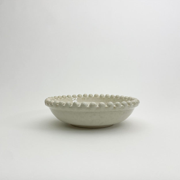 PERLE - Coupe perlée blanc Ivoire PM - D 34 cm