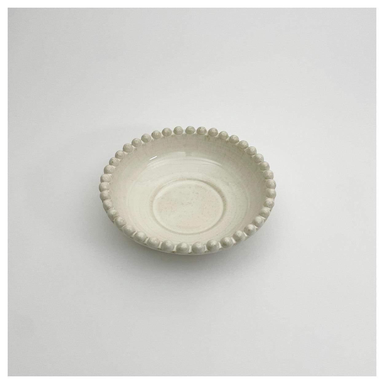 PERLE - Coupe perlée blanc Ivoire PM - D 34 cm