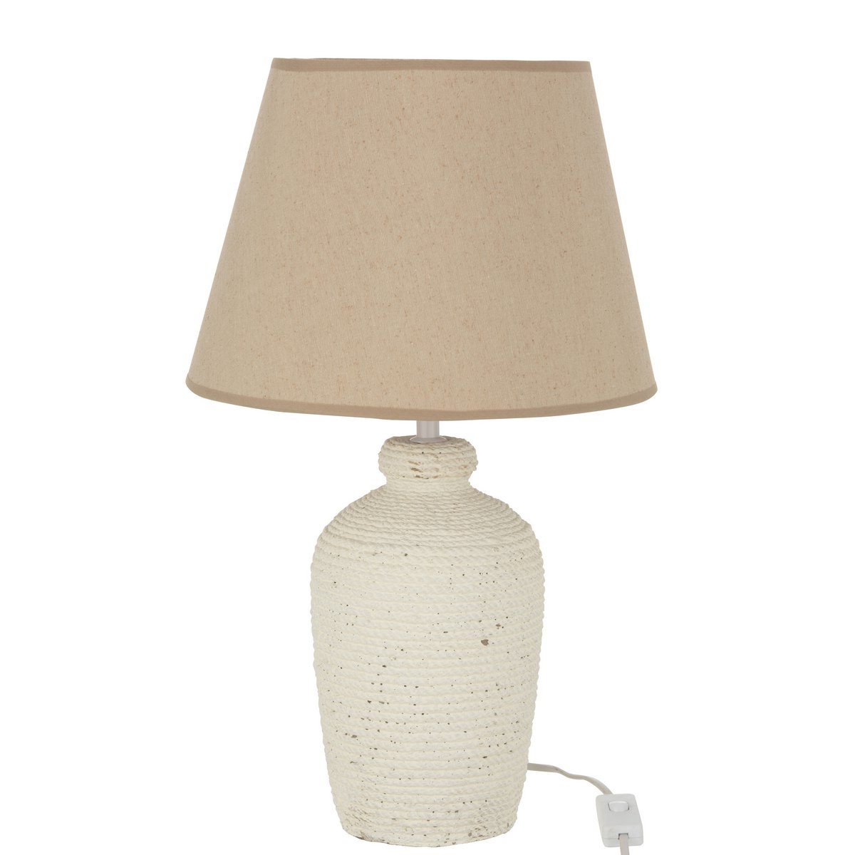 ESMEE - Lampe - ciment/textile - blanc/beige