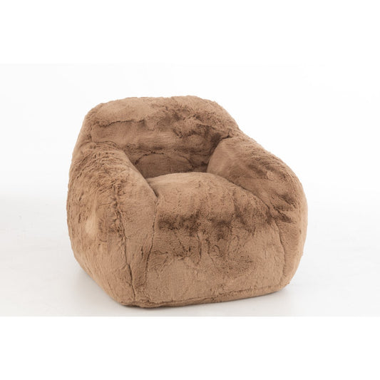 CUTIE - Fauteuil fausse fourrure Taupe