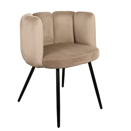 HIGHT FIVE - Chaise velours sable (Lot de 2)