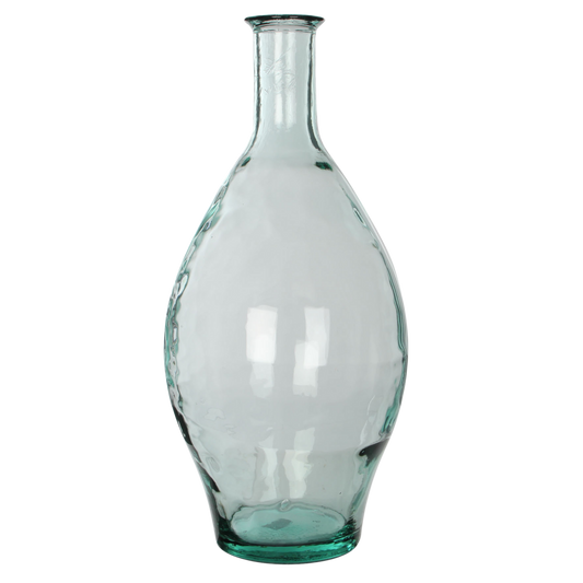 KYARA Vase Bouteille  - H60 x Ø28 cm - Verre recyclé - Transparent