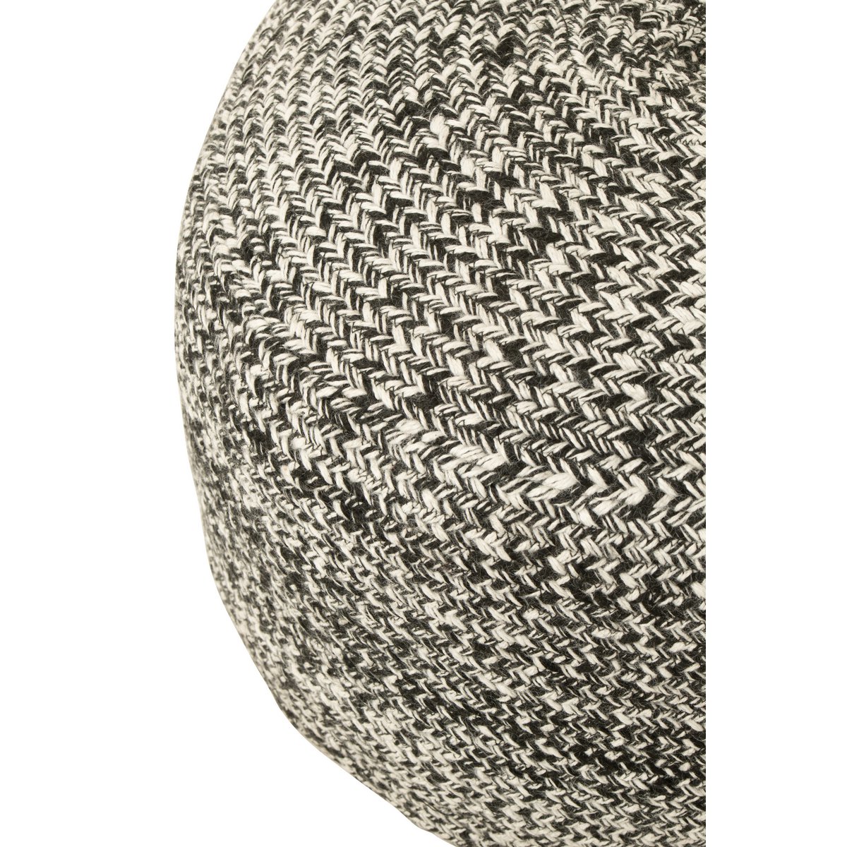 MIAMI - Pouf extérieur Polyester Noir/Blanc