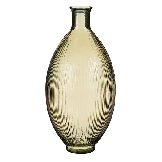 FIRENZA Vase Bouteille - H59 x Ø29 cm - Verre recyclé - Marron clair