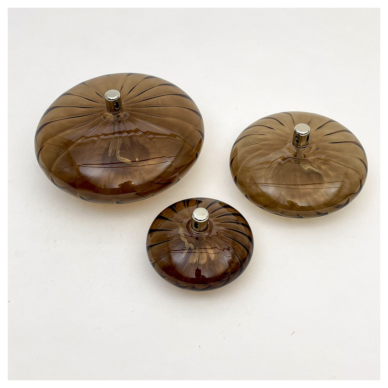 ELLIPSE Lampe à huile striée bronze M