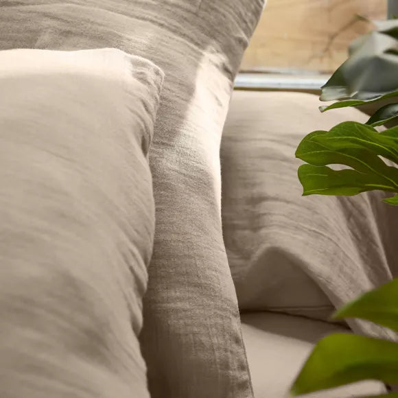 GAIA - Linge de lit gaze de coton Ficelle