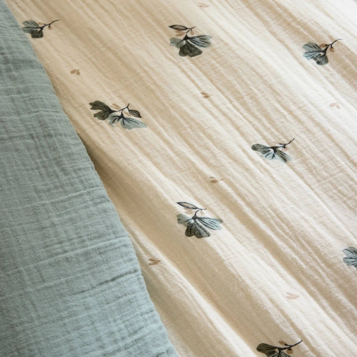 MILA - Linge de lit gaze de coton Eucalyptus