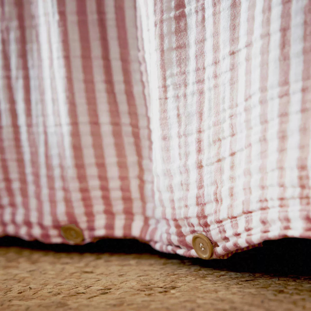 ROMIE linge de lit gaze de coton rayures Abricot