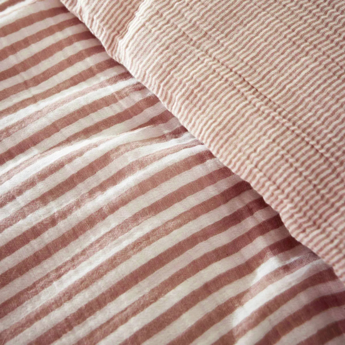 ROMIE linge de lit gaze de coton rayures Abricot