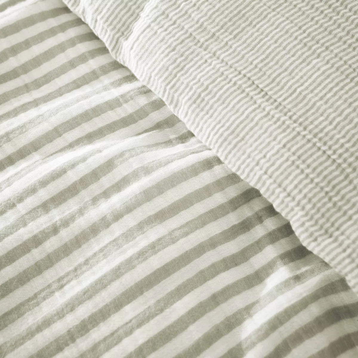 ROMIE linge de lit gaze de coton rayures Eucalyptus