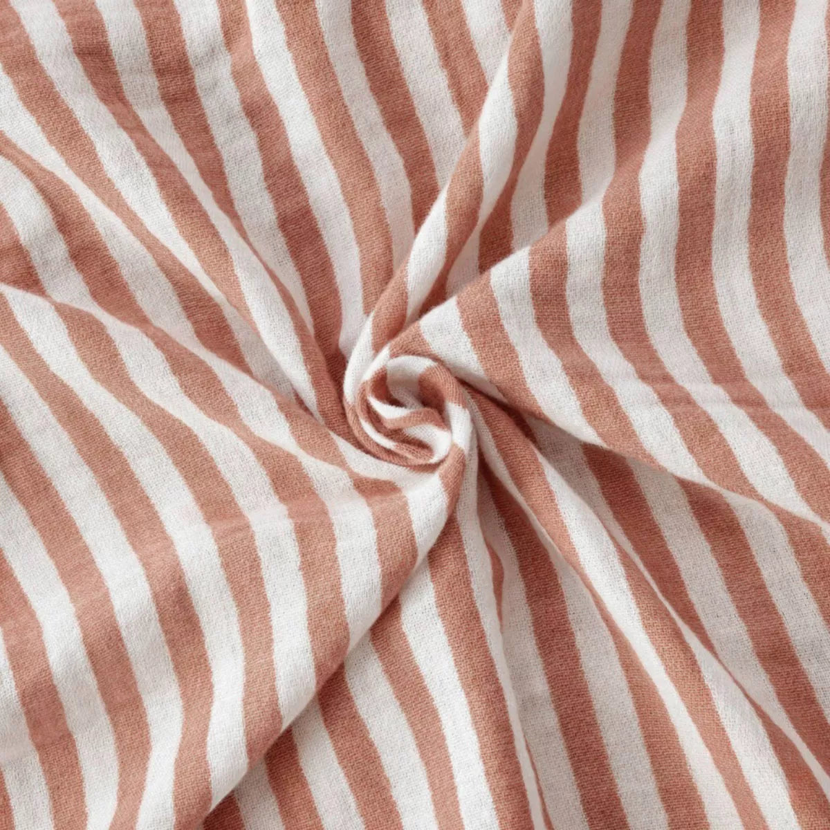ROMIE linge de lit gaze de coton rayures Abricot