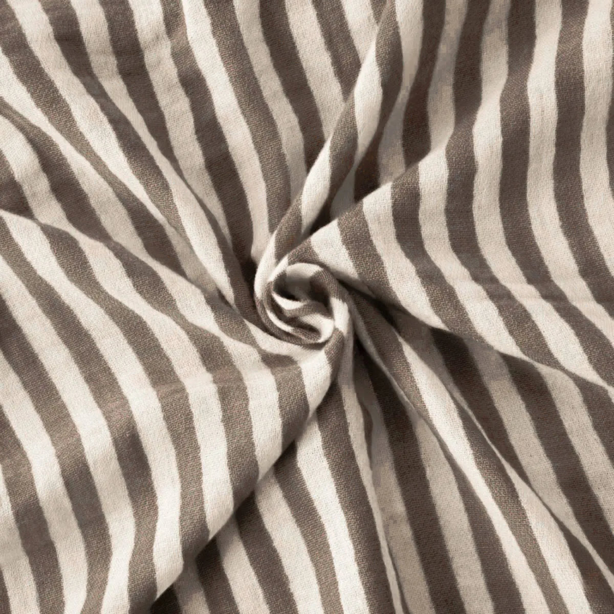 ROMIE linge de lit gaze de coton rayures Brun