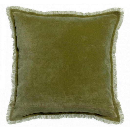 Coussin uni Fara Olive 45 x 45