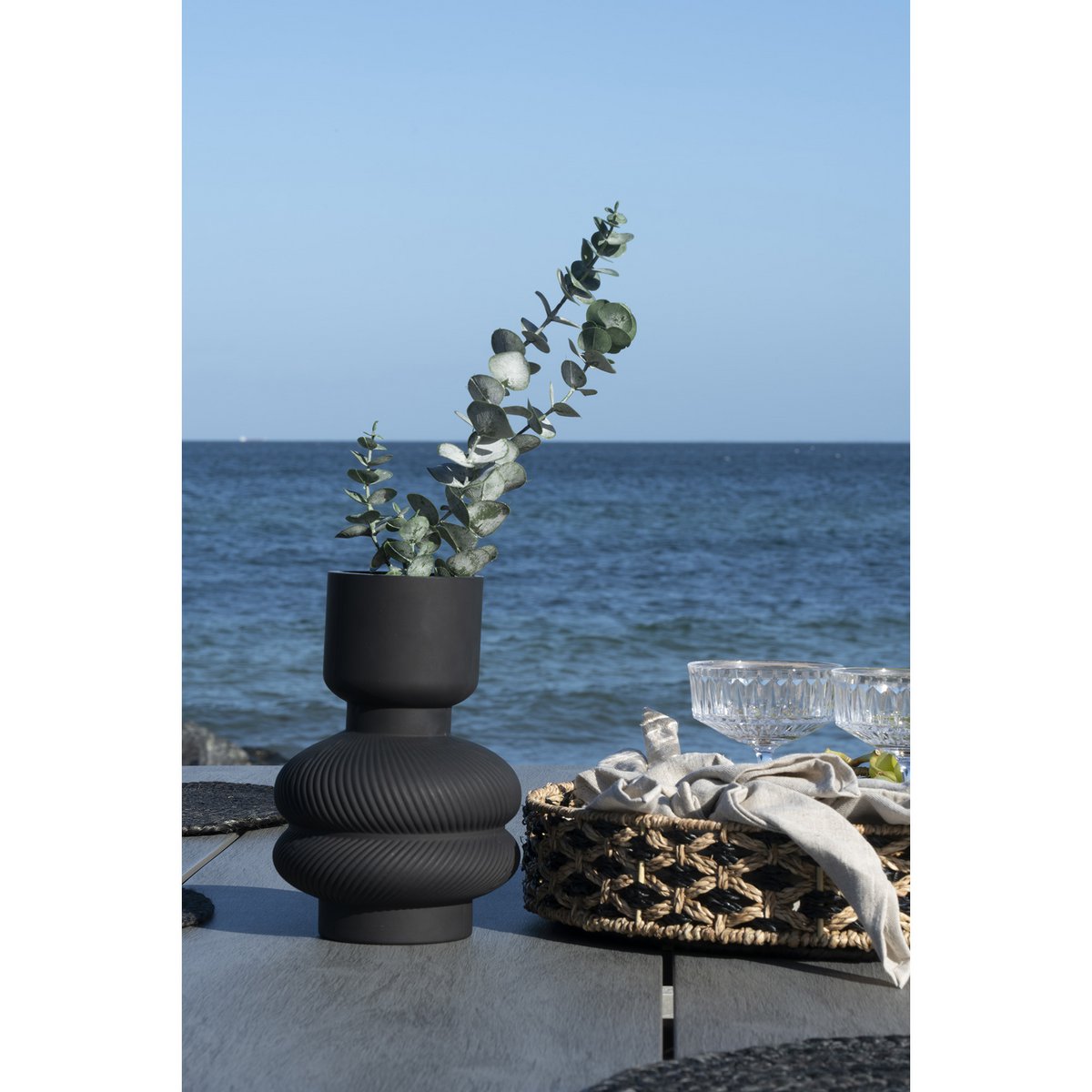 Vase - Noir - hauteur 22 cm