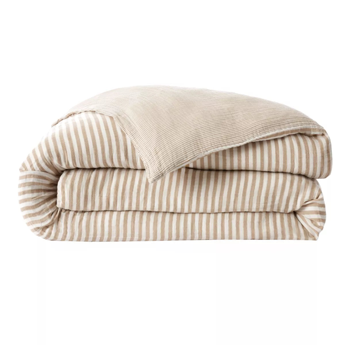 ROMIE linge de lit gaze de coton rayures Ficelle
