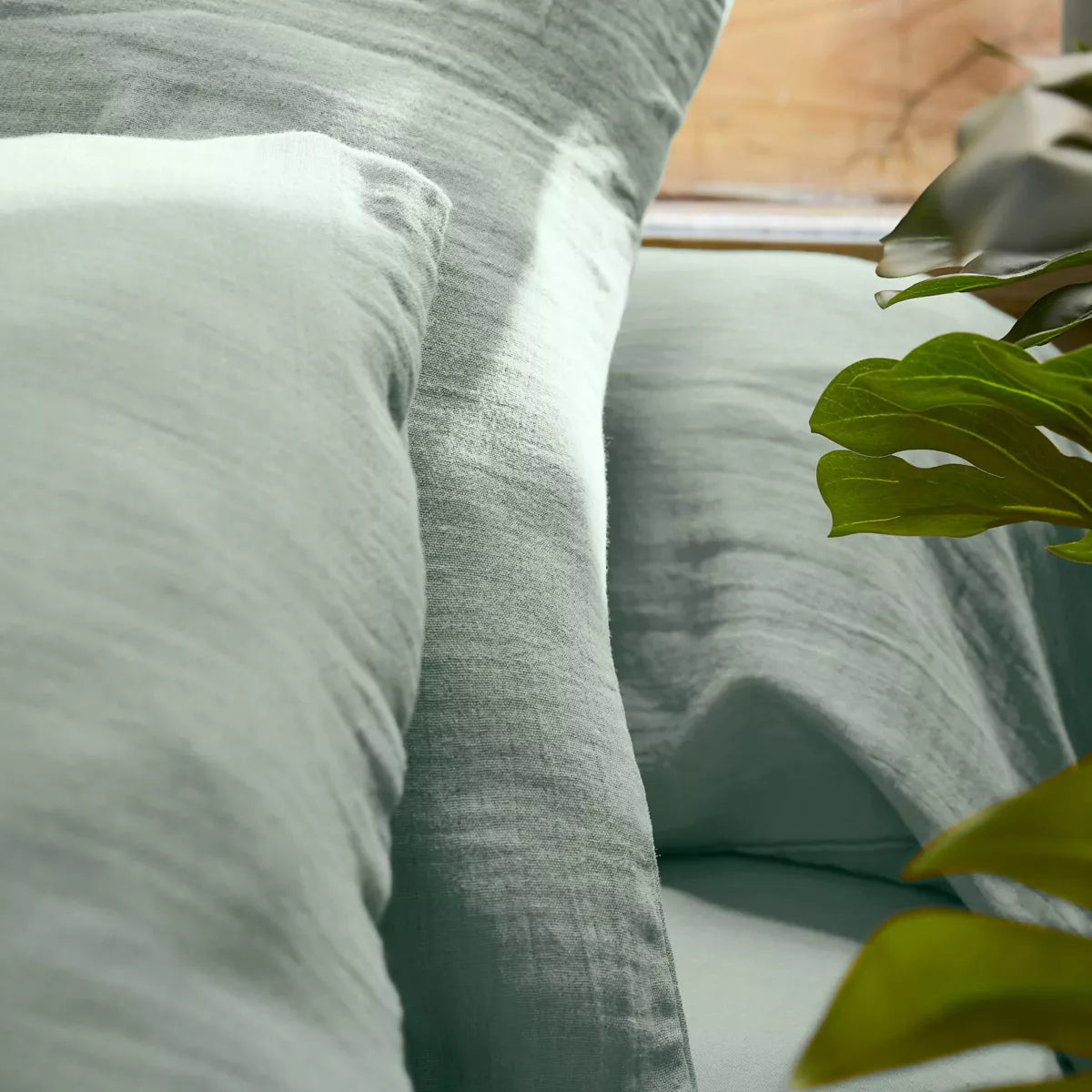 GAIA - Linge de lit gaze de coton Céladon Eucalyptus
