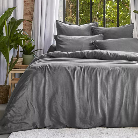 LYSA - Linge de lit lyocell lavé - Gris