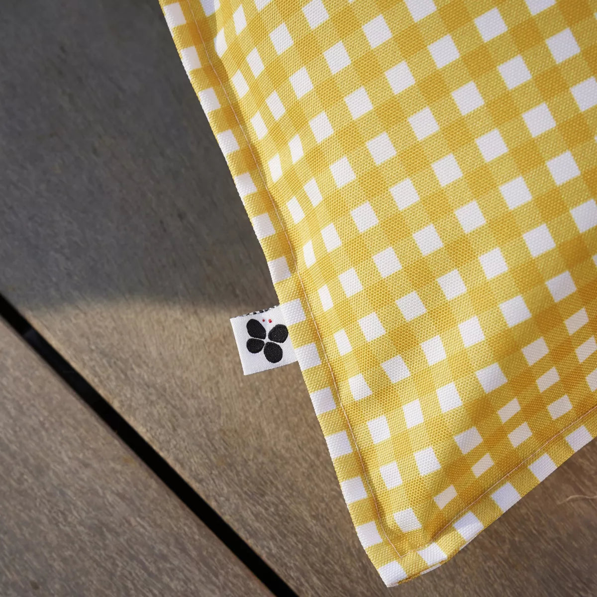 VICKY Housse de coussin extérieur vichy JAUNE
