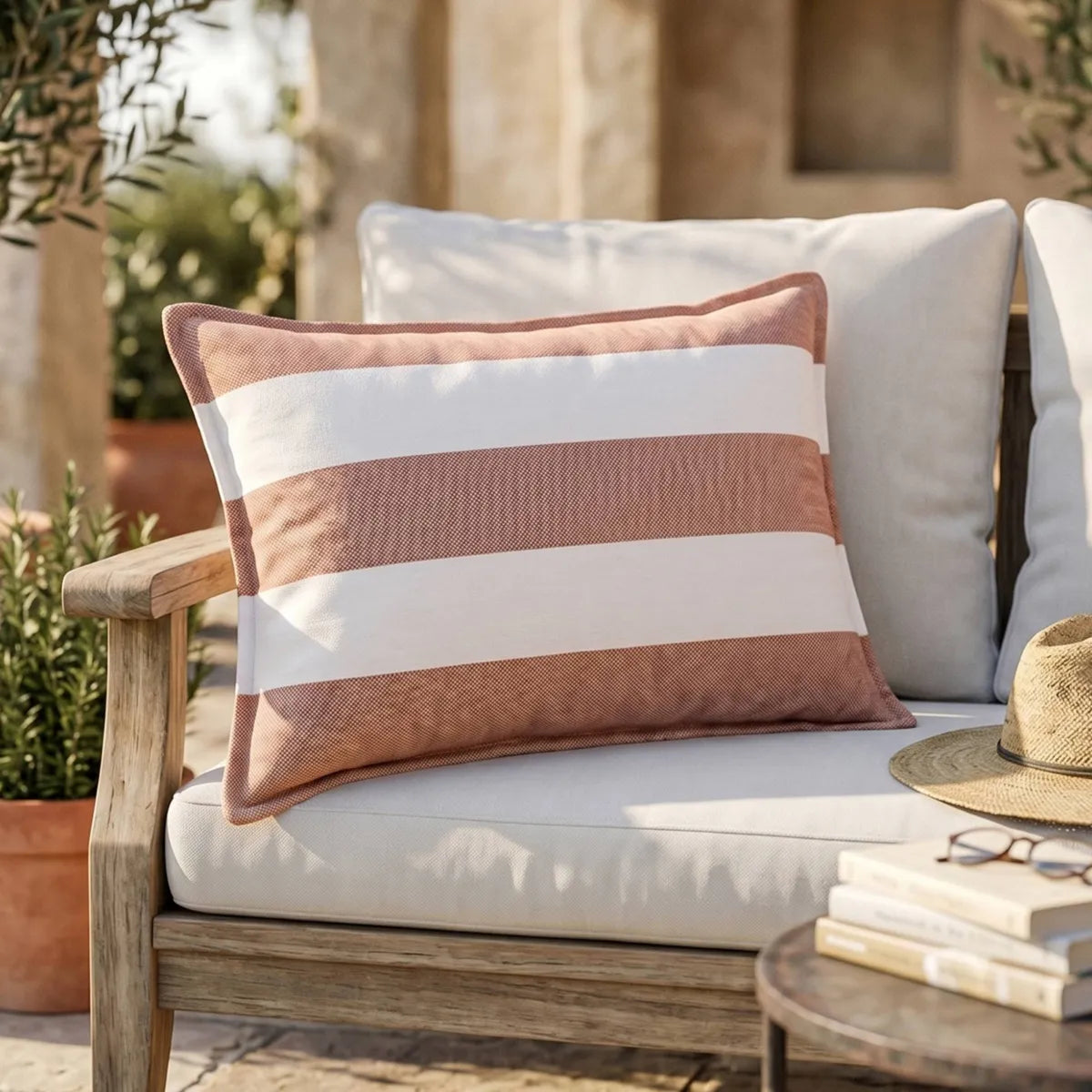 NOA Housse de coussin extérieur Brique