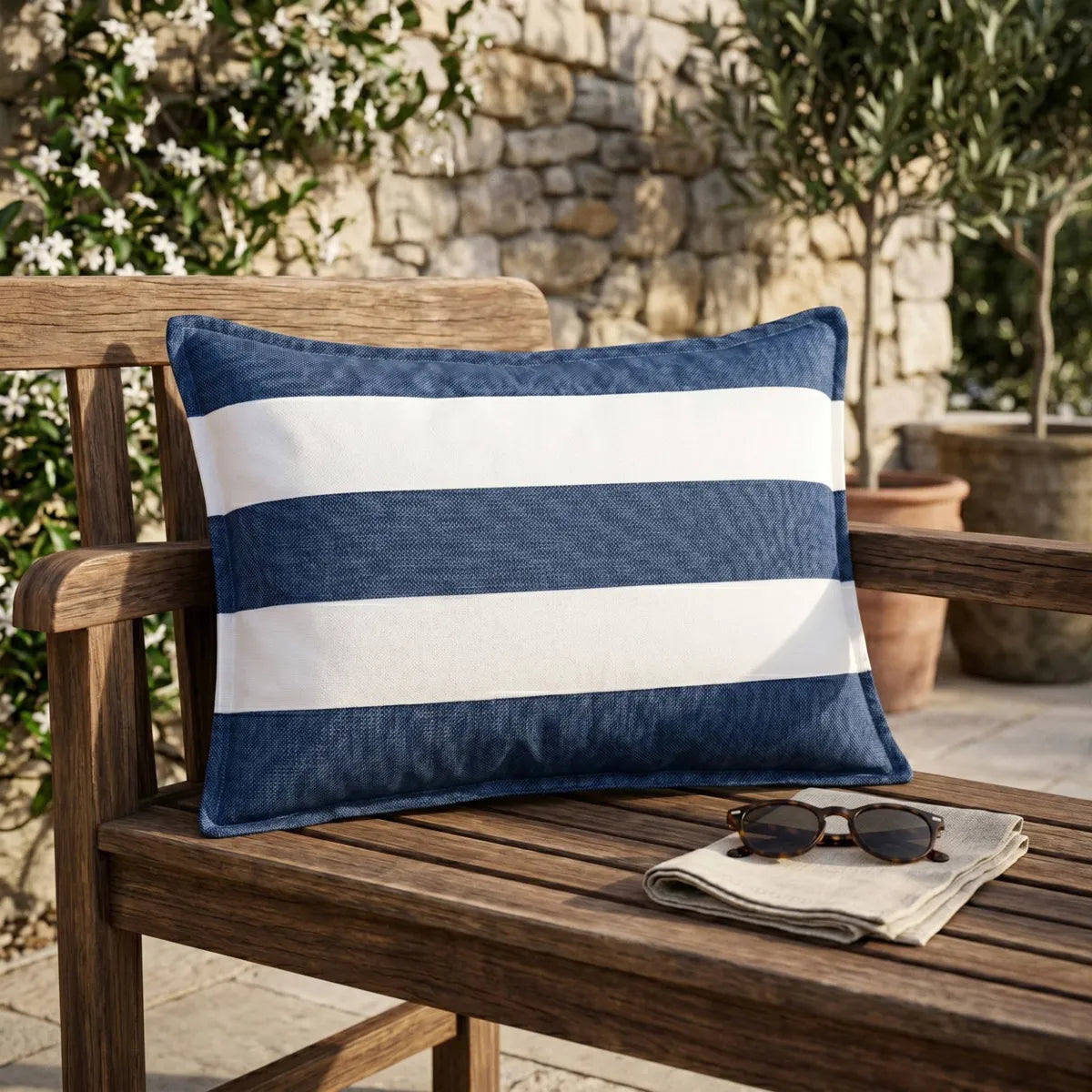 NOA Housse de coussin extérieur Bleu de minuit