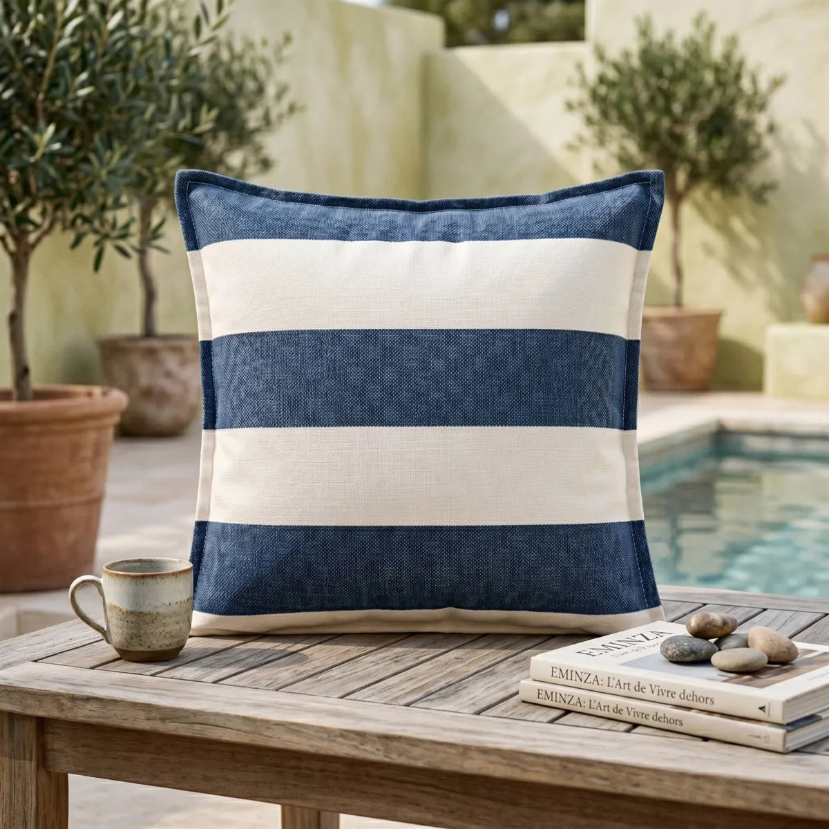 NOA Housse de coussin extérieur Bleu de minuit