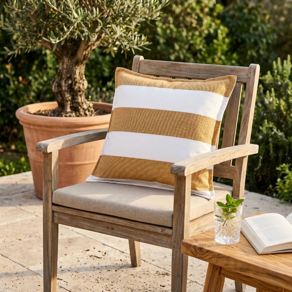 NOA Housse de coussin extérieur Ocre