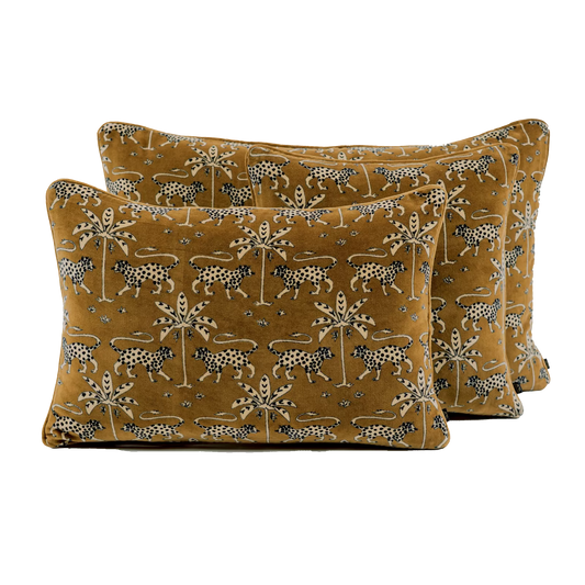 BERIA Housse de coussin velours Gold