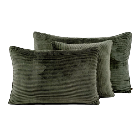 HAMBOURG Housse de coussin velours côtelé Kaki