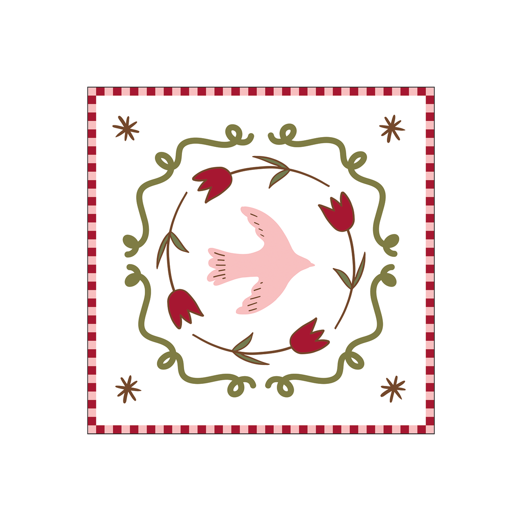 Serviette en papier colombe rose x20