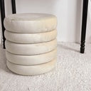 NOE Tabouret coffre velours écru