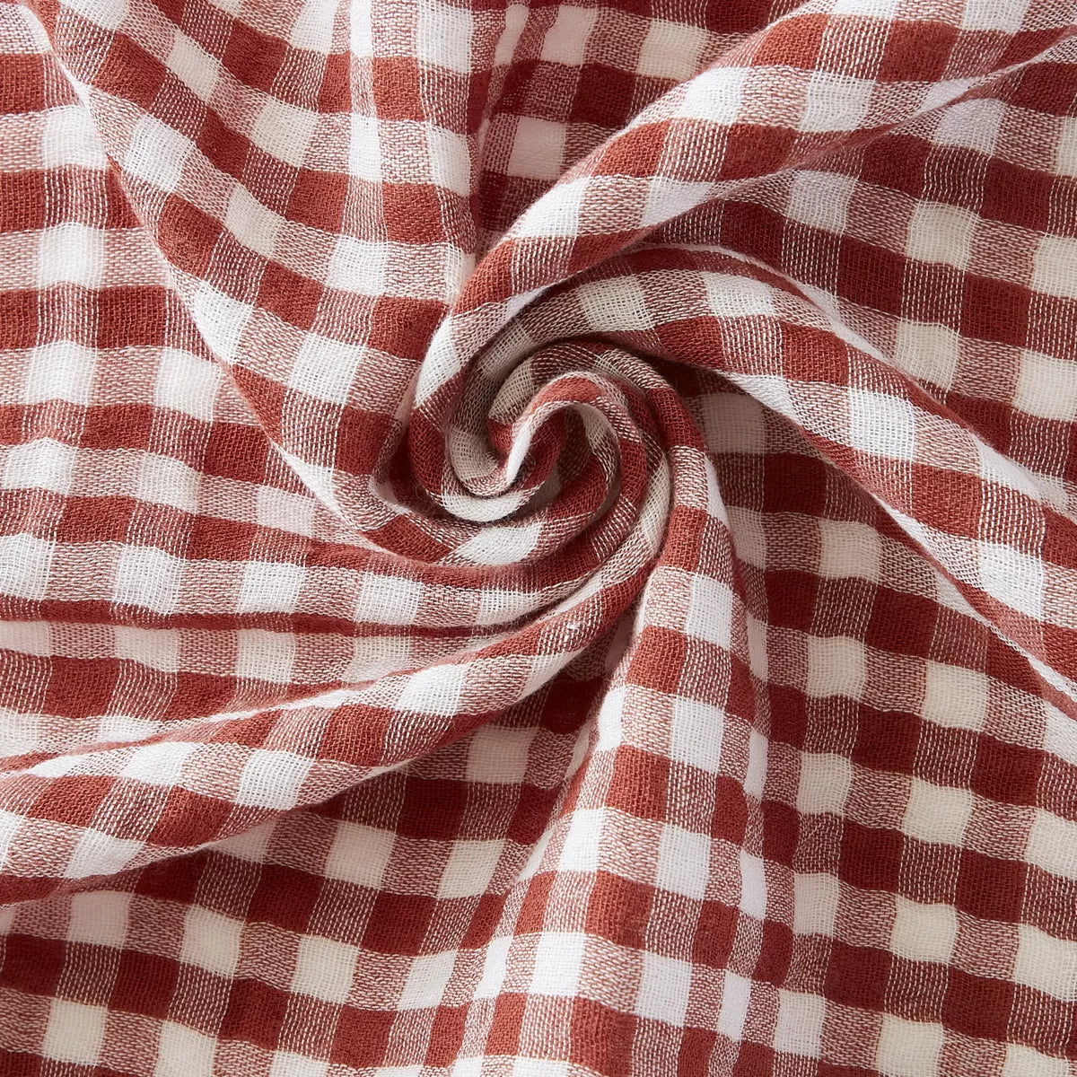 VICKIE Lot de 3 serviettes de table gaze de coton TERRACOTTA