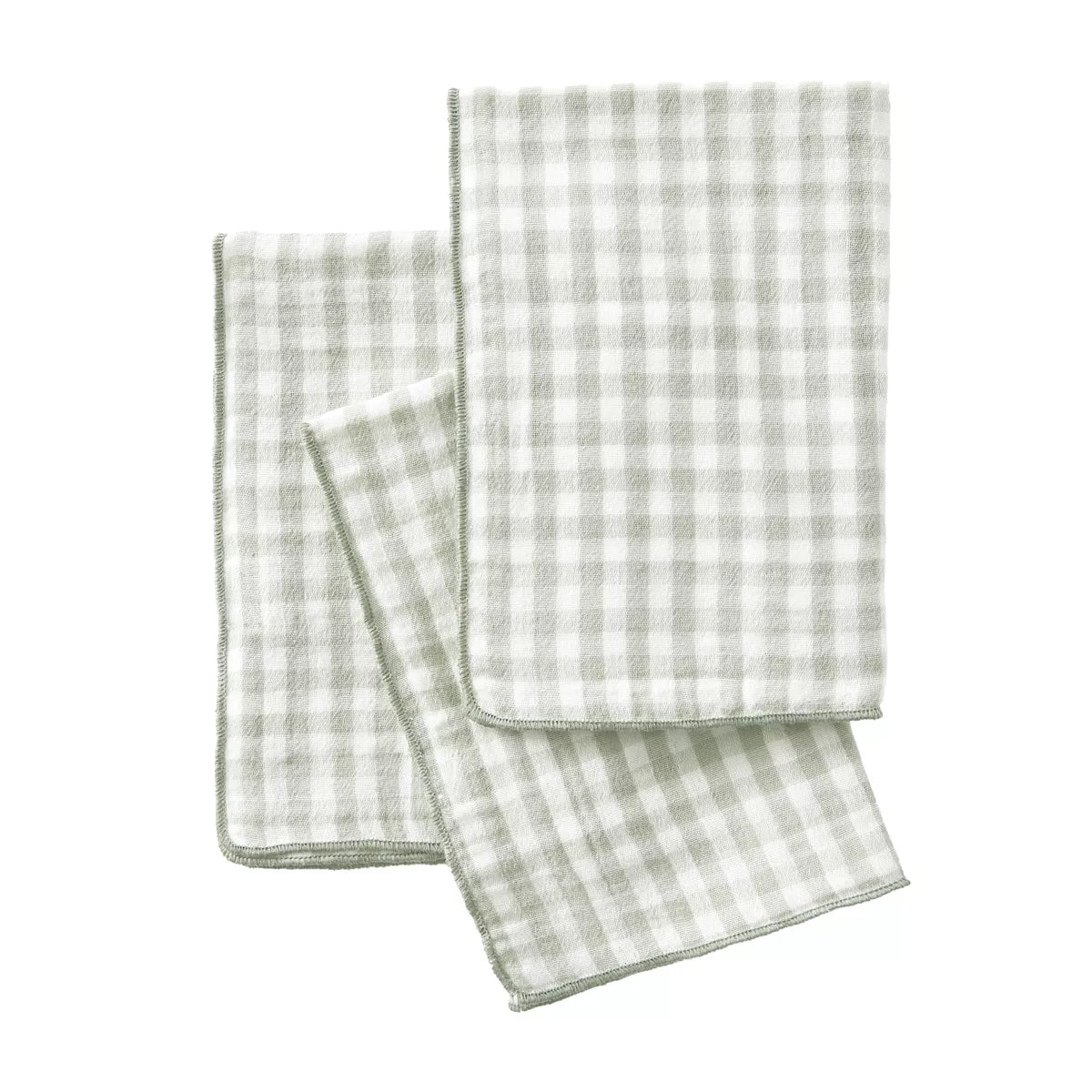 VICKIE Lot de 3 serviettes de table gaze de coton EUCALYPTUS