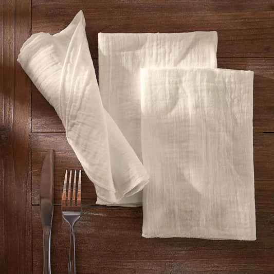 Lot de 3 serviettes de table gaze de coton (couleurs au choix)