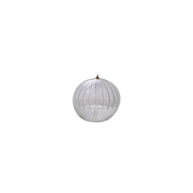 SPHERE lampe à huile striée transparente M