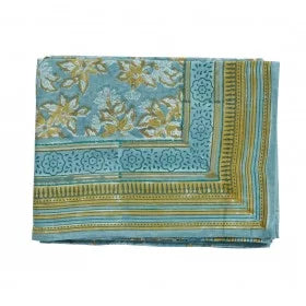ARYA - Nappe indienne à imprimé floral Jade